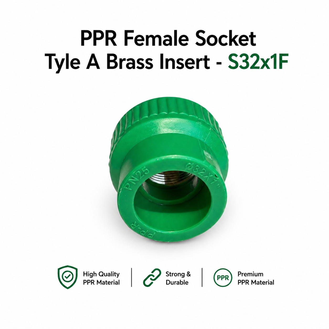 PP-R Female Socket Tyle A Brass Insert - S32x1F